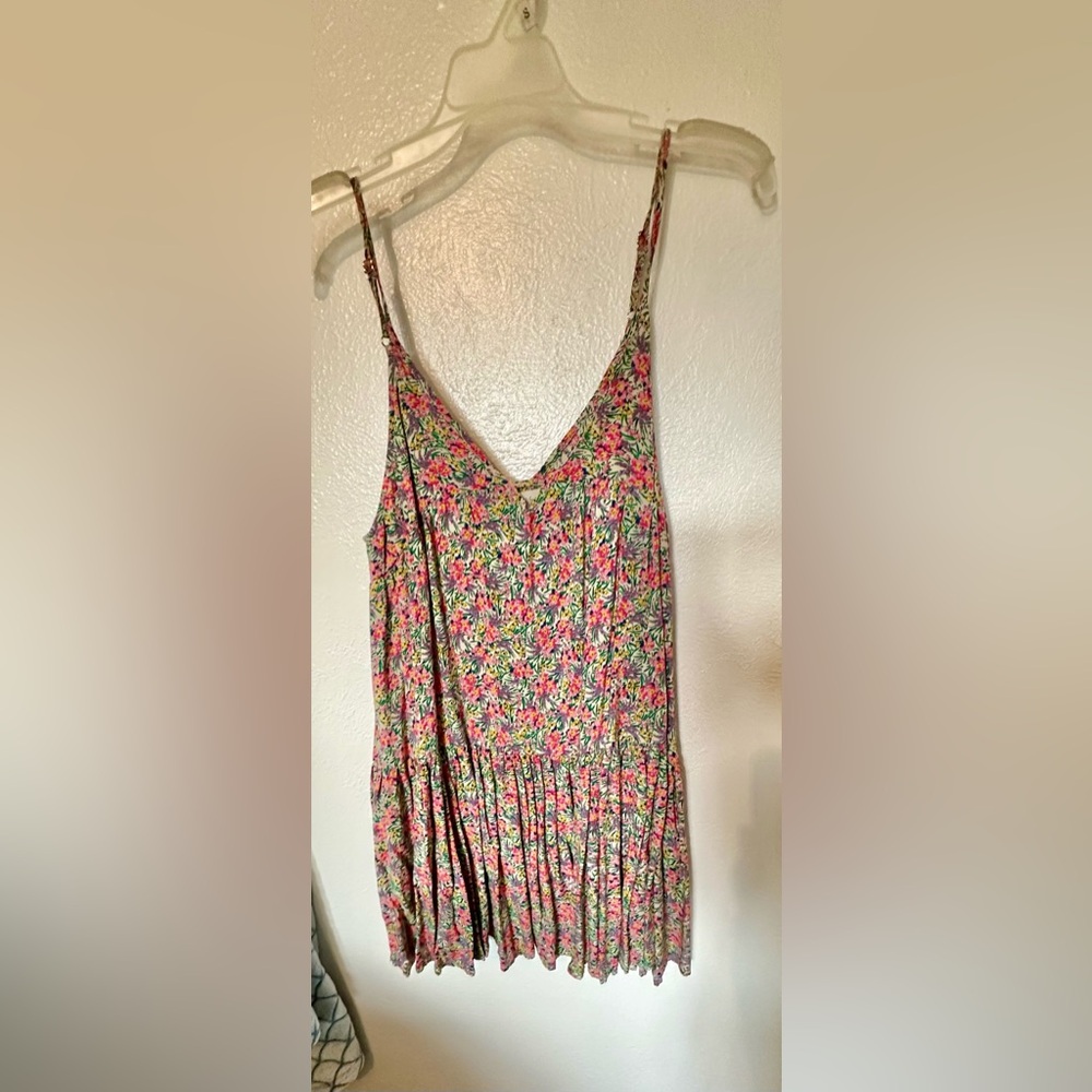 Floral Pink and Green Women's Top